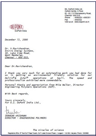 DuPont corporate sustainability letter 4