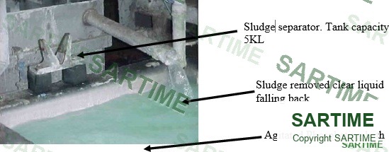 Operating phosphating sludge separator connected to phosphating bath